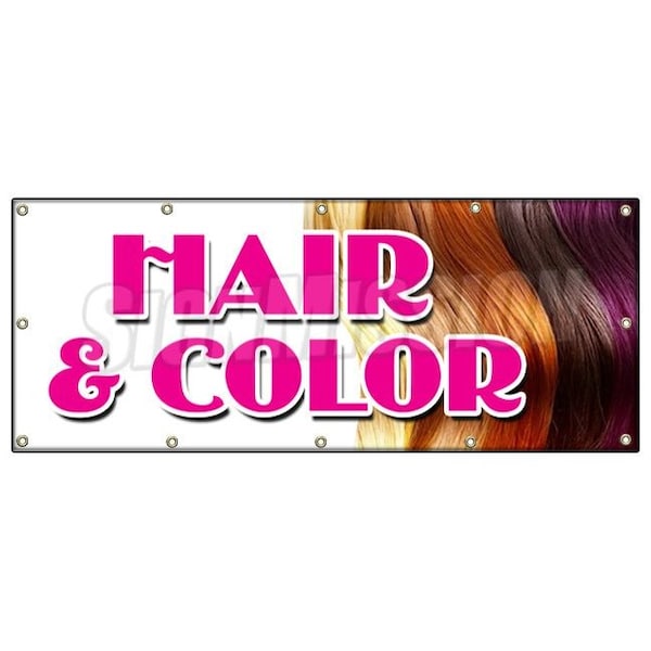 Signmission HAIR & COLOR BANNER SIGN coloring manicurist pedicure perms stylist B-120 Hair & Color - main